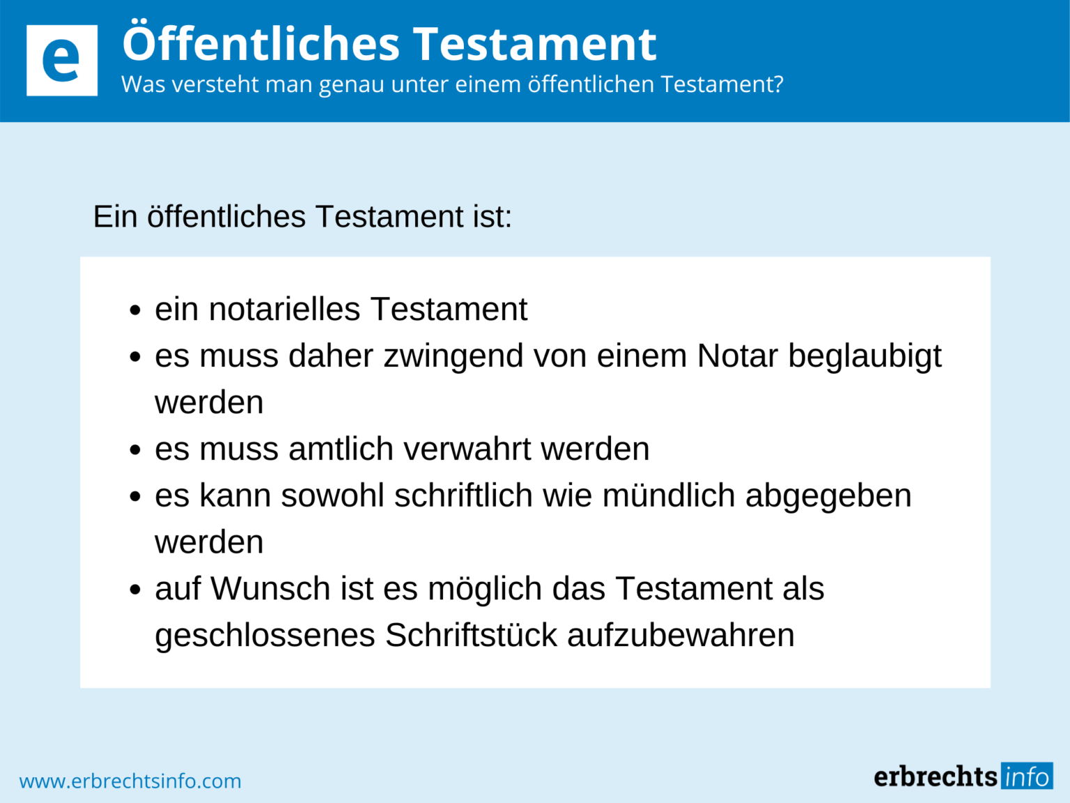 Öffentliches Testament - Rechtslage, Besonderheiten & Kosten